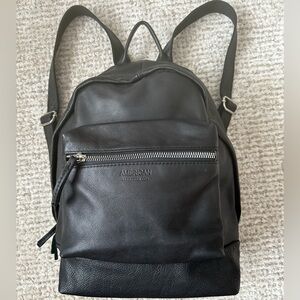 American Leather Company Black Leather Unisex  Backpack EUC